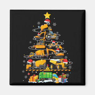 Funny Construction Excavator Truck Christmas Tree  Magnet