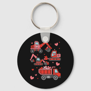 Funny Construction Truck Valentine Kid Boy Toddler Key Ring