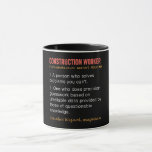 Funny Construction Worker Definition Mug<br><div class="desc">Mug
T-Shirts
Funny Construction Worker Definition
Quotes/Sayings
Customisable</div>