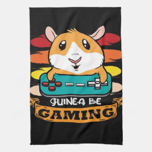 Funny Controller Guinea Pig Gift Lovers Tea Towel