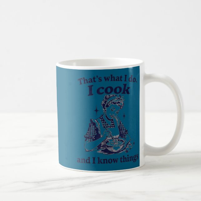 Funny Cook Know Things Cooking Chef Coffee Mug (Right)