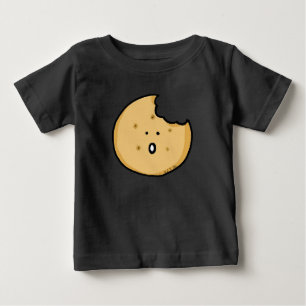 Funny Cookie Cartoon with Bite Baby T-Shirt