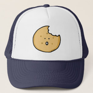 Funny Cookie Cartoon with Bite Trucker Hat
