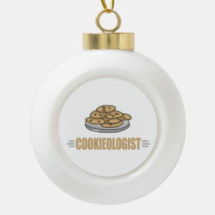 Funny Cookie Lover Ceramic Ball Christmas Ornament