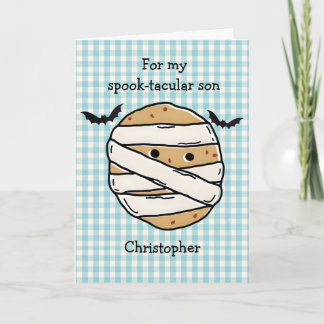 Funny Cookie Mummy Pizza Slice Halloween Maze  Card