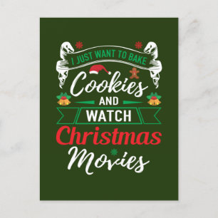 funny cookies movies word art holiday postcard