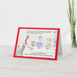 Funny Cooking Cartoon Birthday Greeting Card