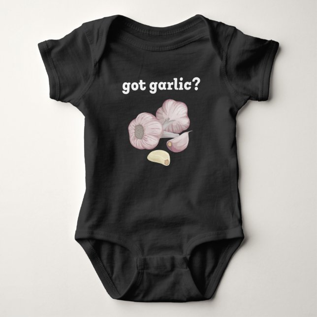 Funny Cooking Garlic Cloves Bulbs Baby Bodysuit (Front)