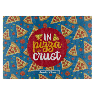 Funny Cooking Italian Food Pun Retro Pizza Pattern Cutting Board
