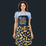 Funny Cooking Pasta La Vista Italian Food Pattern Apron<br><div class="desc">Funny and cool apron to make cooking more fun. Personalised gift for family and friends who love cooking,  baking and trying new recipe in the kitchen. Customise the wording to fit your occasion. You can use the Design Tool to further change the font type,  font colour and font size.</div>