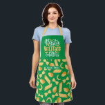 Funny Cooking Pun Italian Food Chef Pasta Pattern Apron<br><div class="desc">Funny and cool apron to make cooking more fun. Personalised gift for family and friends who love cooking,  baking and trying new recipe in the kitchen. Customise the wording to fit your occasion. You can use the Design Tool to further change the font type,  font colour and font size.</div>