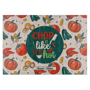 Funny Cooking Pun Vintage Vegetable Food Pattern Cutting Board