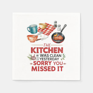 Funny Cooking Quote with Utensils Napkin