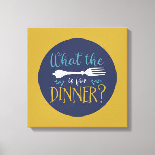 Funny Cooking What The Fork Retro Kitchen Art Canvas Print