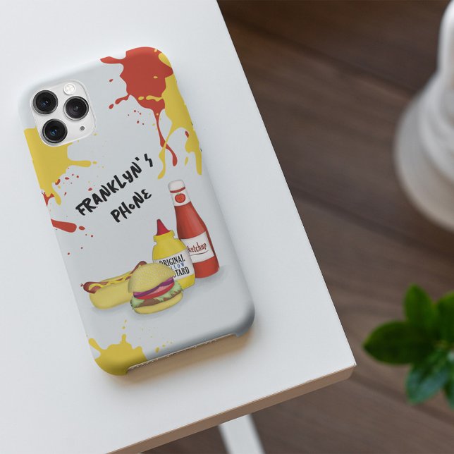 Funny Cool BBQ Personalised  iPhone Case (Fun Whimsical Phone Case with BBQ Food Style)