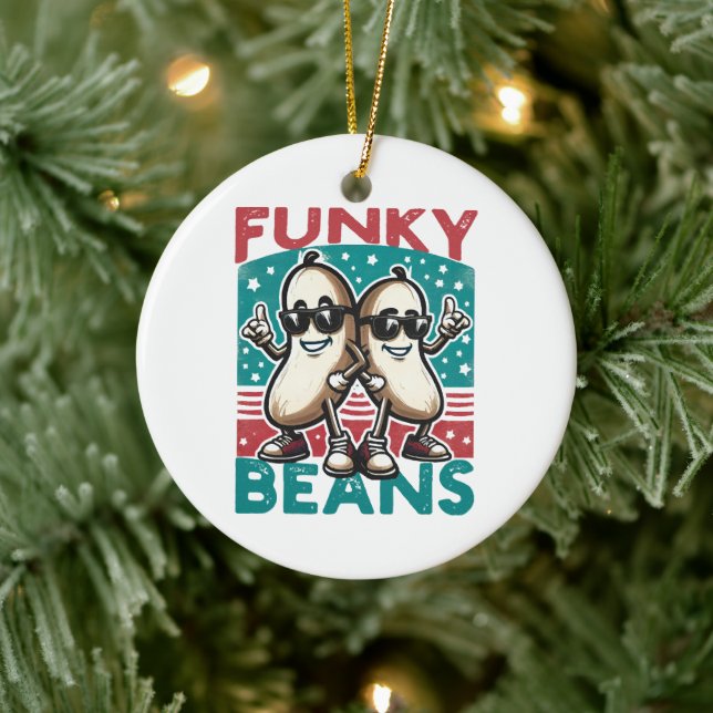 Funny Cool Beans Ceramic Ornament (Tree)