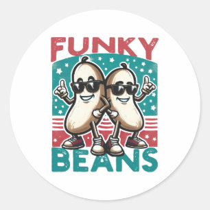 Funny Cool Beans Classic Round Sticker