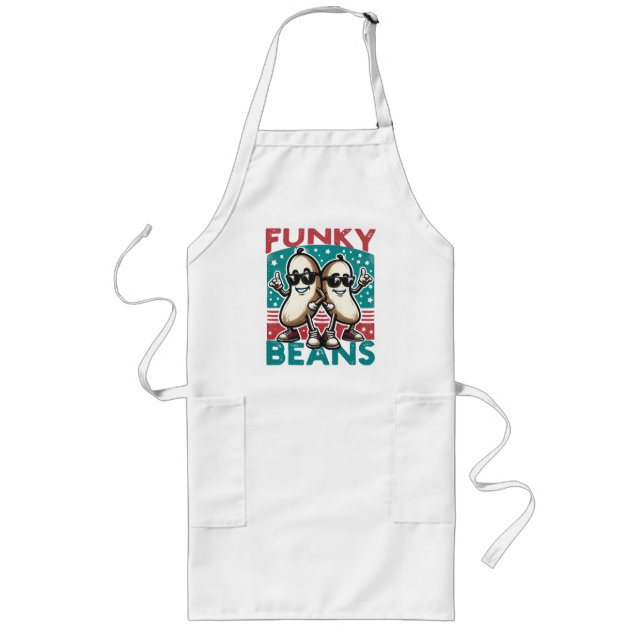 Funny Cool Beans Long Apron (Front)