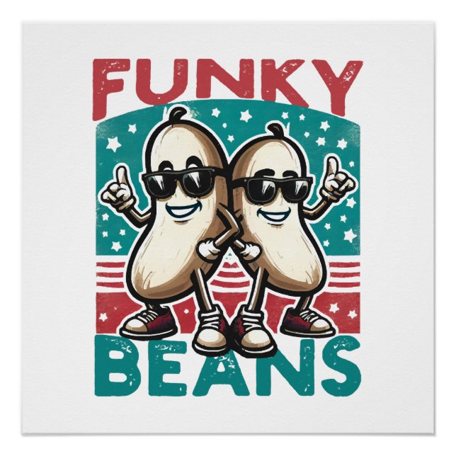 Funny Cool Beans Poster (Front)
