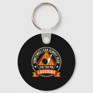 Funny cool bowling men dad bowler fun crazy key ring