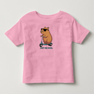 Funny Cool Capybara Scooter Vibes Toddler T-Shirt