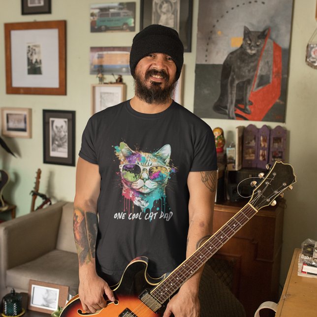 Funny Cool Cat Dad Kitty with Sunglasses T-Shirt (Creator Uploaded)