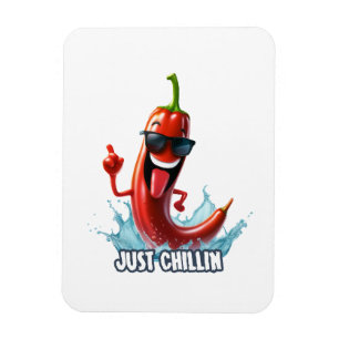 Funny cool chilli pepper for print magnet