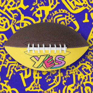 Funny Cool Colourful "YES" Bold yellow Sports Football