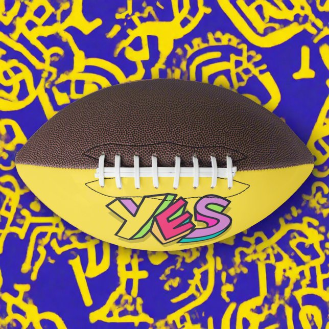Funny Cool Colourful "YES" Bold yellow Sports  Football (Creator Uploaded)