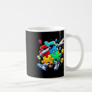 Funny Cool Dabbing Puzzle Piece Autism Awareness C Coffee Mug