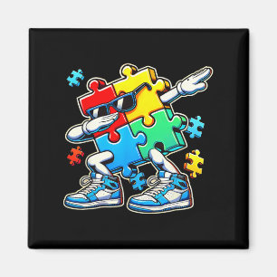 Funny Cool Dabbing Puzzle Piece Autism Awareness G Magnet