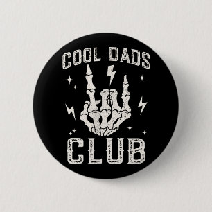 Funny Cool Dads Club Retro Skeleton Dad 6 Cm Round Badge