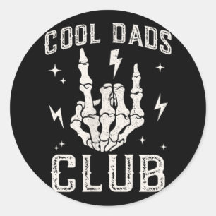 Funny Cool Dads Club Retro Skeleton Dad  Classic Round Sticker