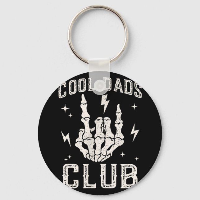 Funny Cool Dads Club Retro Skeleton Dad  Key Ring (Front)