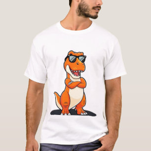 Funny Cool Dinosaur Cartoon – T-Rex with Sunglasse T-Shirt