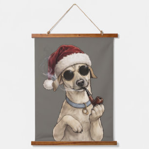 Funny Cool Dog Happy New Year Design Hanging Tapestry