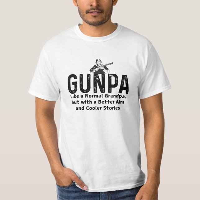 Funny Cool Grandpa Hunter Better Stories T-Shirt (Front)
