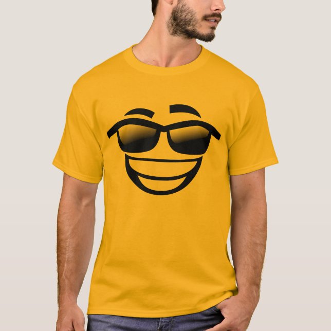 Funny Cool guy emoji T-Shirt (Front)
