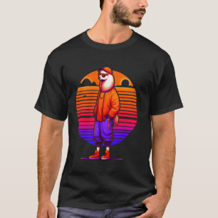 Funny Cool Llama Modern Urban Style Sunset Retro A T-Shirt