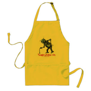 Funny cool old kitchen robot apron design