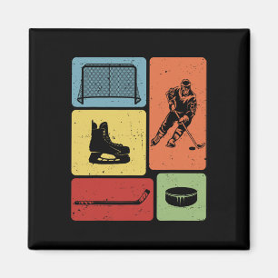 Funny Cool Puck And Stick Game Enthusiast Ice Hock Magnet