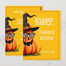 FUNNY COOL PUMPKIN CUTE HAPPY THANKSGIVING PARTY