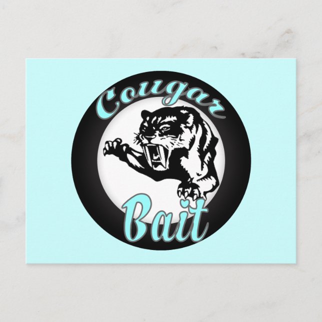 Funny Cool Retro Cougar Bait Geeky Postcard (Front)