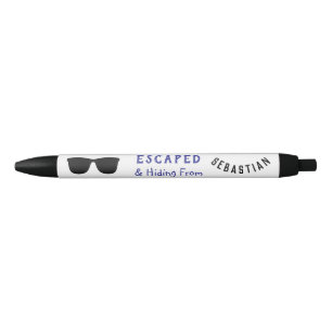 Funny Cool Shades Escaped & Hiding Personalised  Black Ink Pen