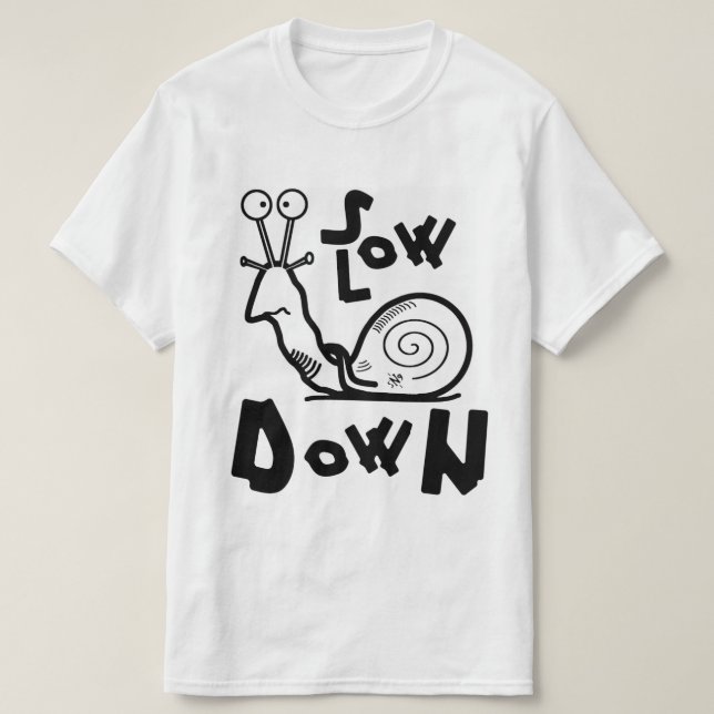Funny Cool Snail Cartoon T-Shirt (Design Front)