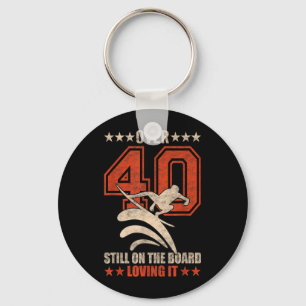 Funny Cool Surfer Dude Surfboard 40 Year Old Key Ring