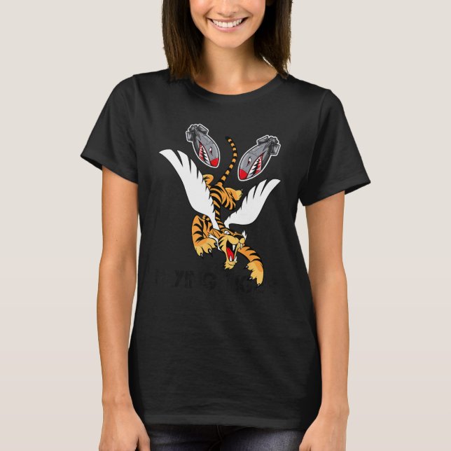 Funny Cool Tiger Flying Novelty Graphic Tees & Coo (Front)