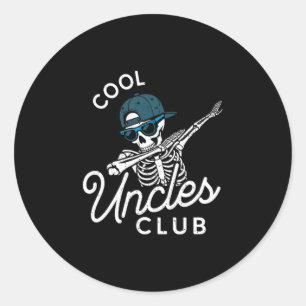 Funny Cool Uncles Club Shirt Funny Skeleton Uncle  Classic Round Sticker