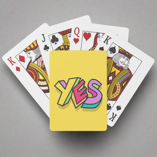 Funny Cool "YES" Bold yellow Colours Trendy Game Playing Cards (Creator Uploaded)