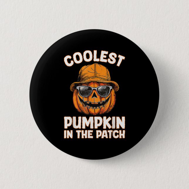 Funny Coolest Pumpkin In The Patch Halloween  6 Cm Round Badge (Front)